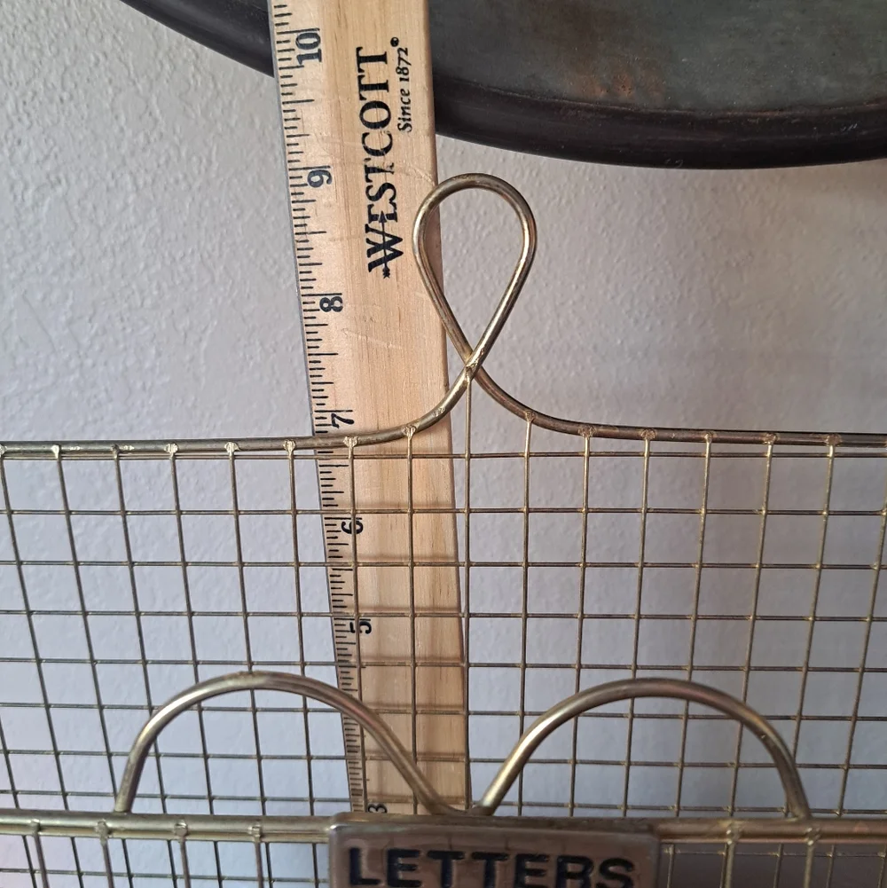 Gold Wire Letter Sorter Desk Organizer - Letters In/Out
